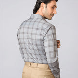 Light Grey Checked Japanese Lycra Shirt