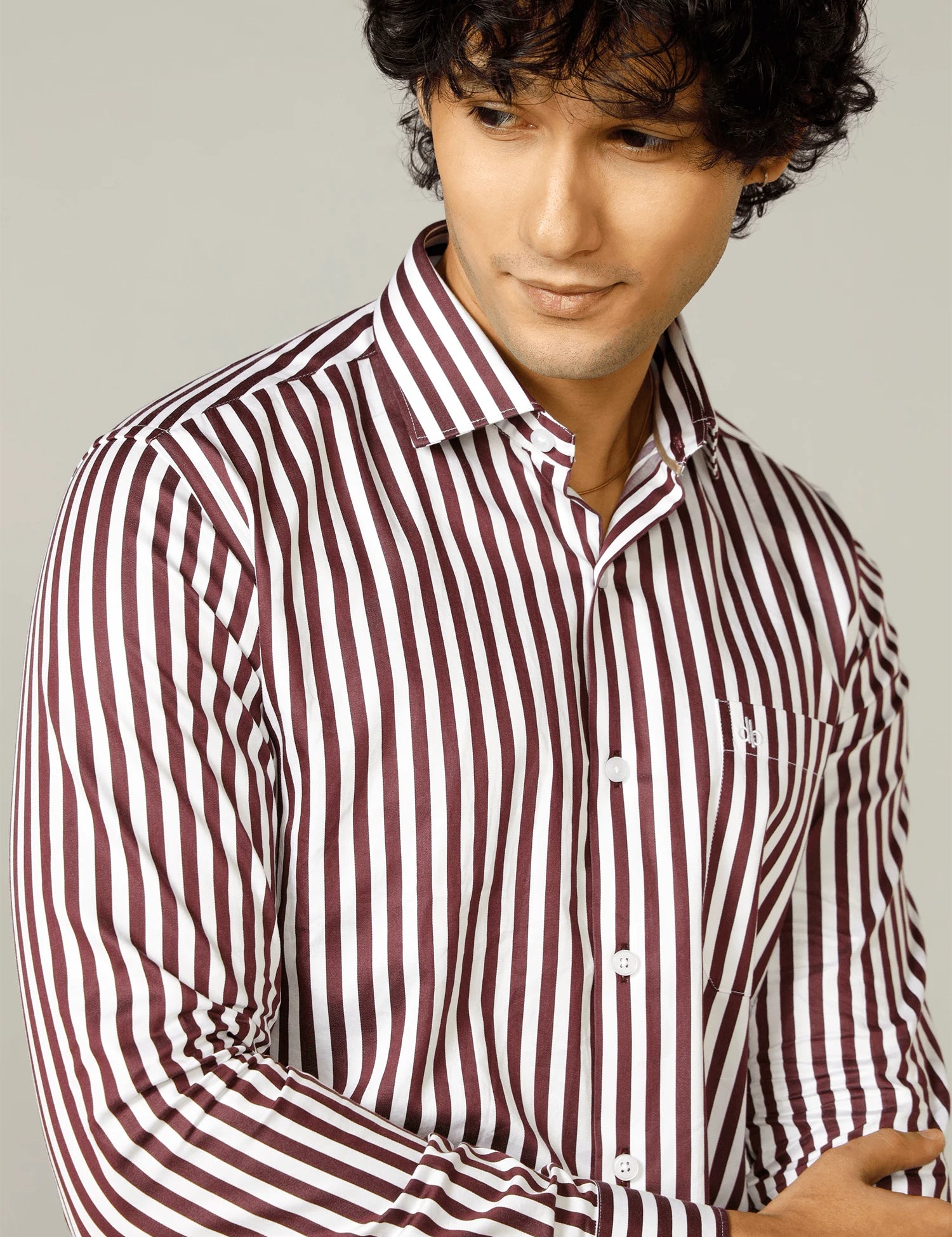 Vertical Striped Giza Cotton Shirt