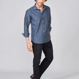 Slate Blue Oxford Cotton Shirt
