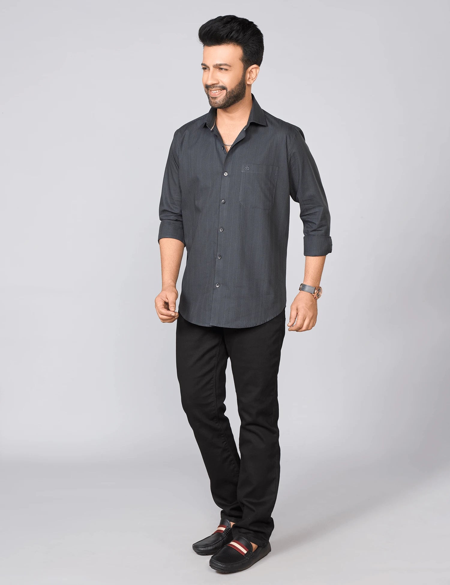 Charcoal Solid Giza Cotton Shirt