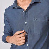 Slate Blue Oxford Cotton Shirt