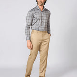 Light Grey Checked Japanese Lycra Shirt