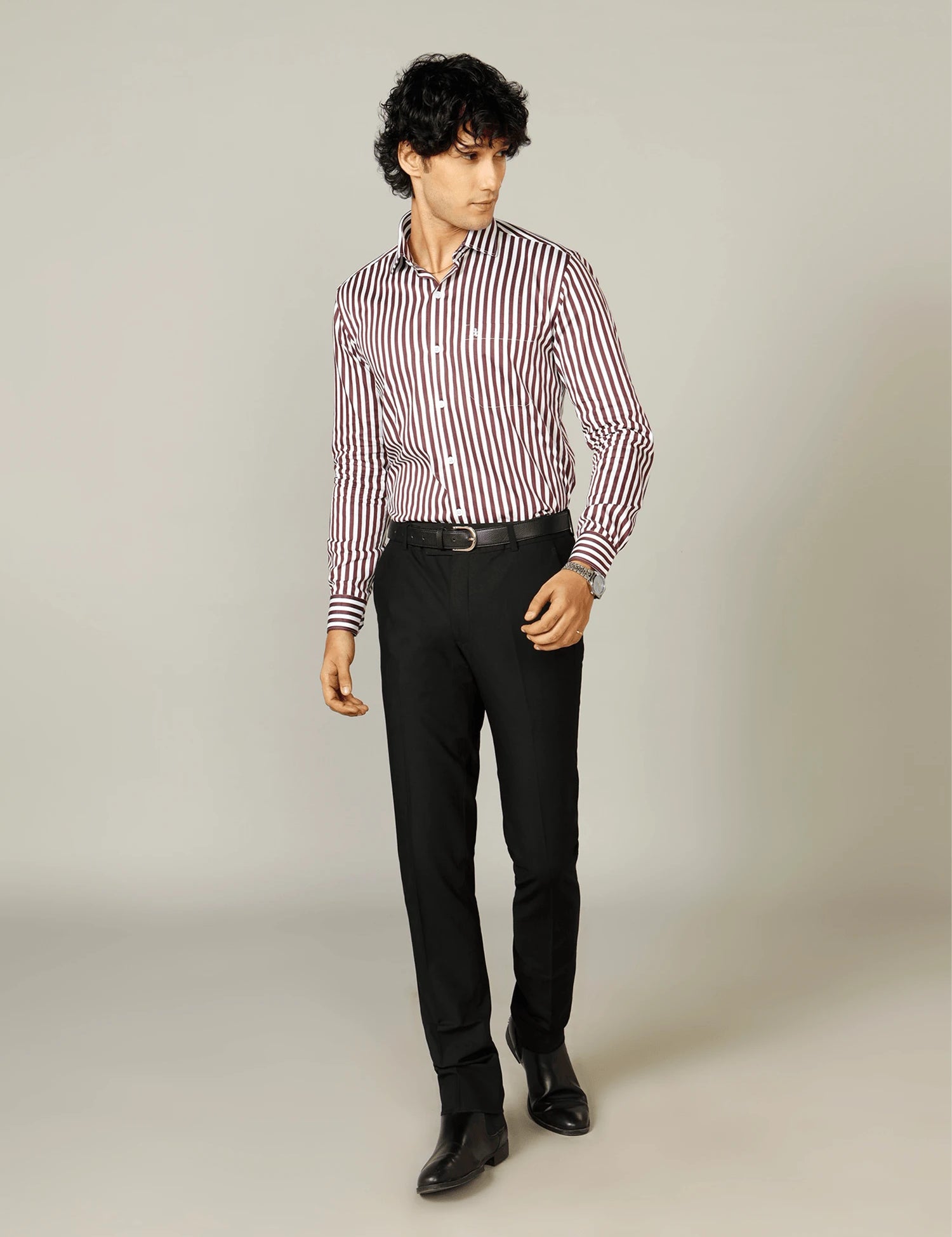 Vertical Striped Giza Cotton Shirt