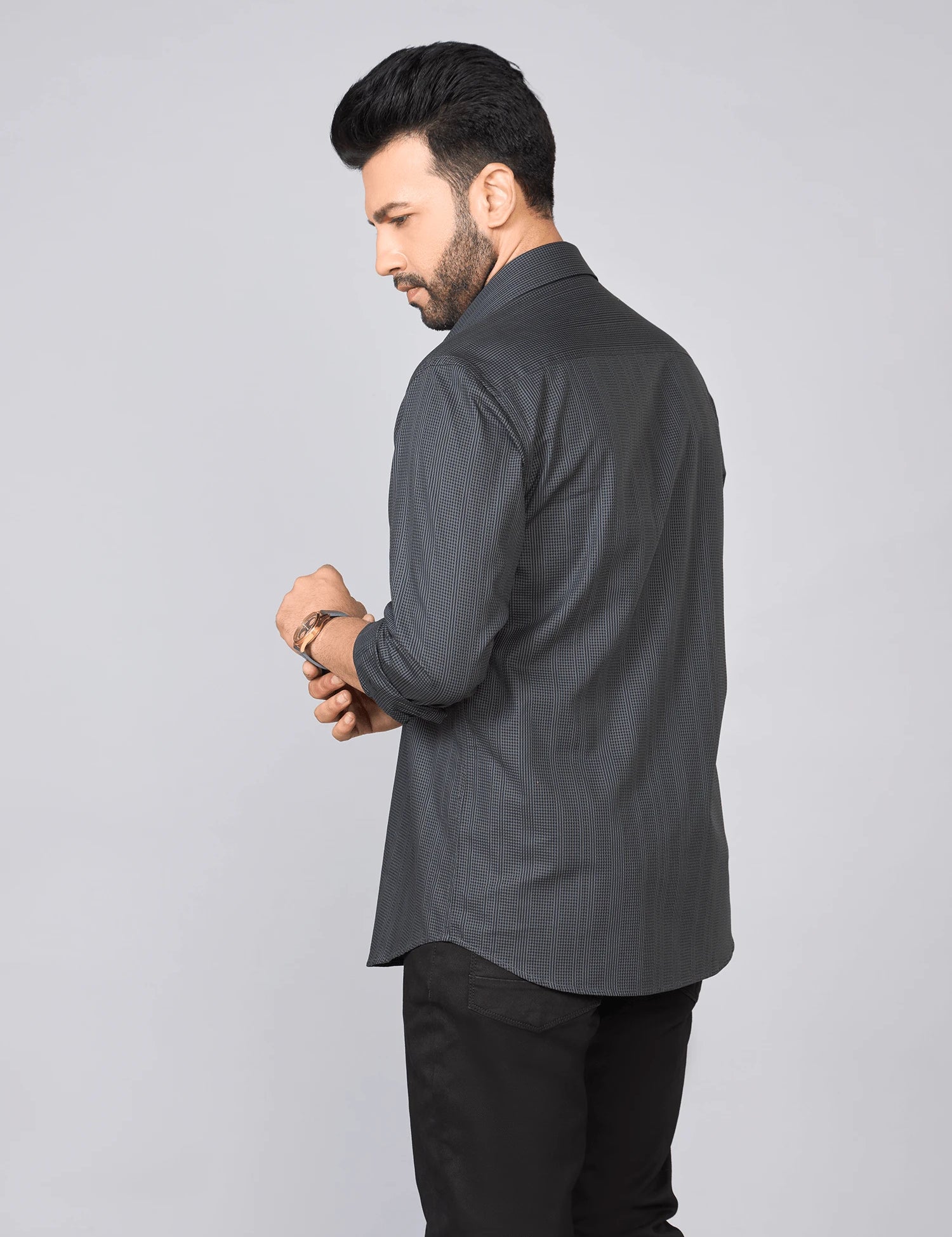 Charcoal Solid Giza Cotton Shirt
