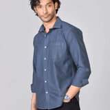 Slate Blue Oxford Cotton Shirt
