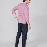 Red & White Checked Giza Cotton Twill Shirt
