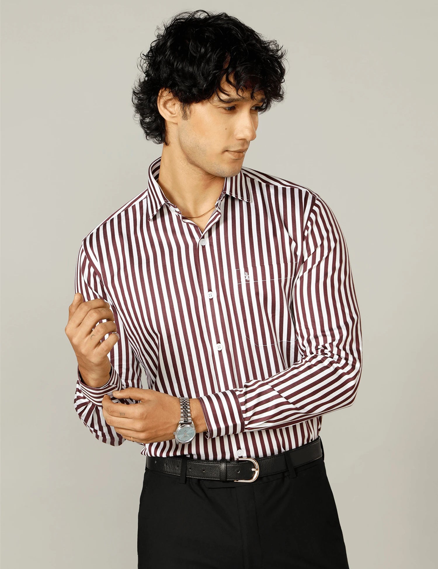 Vertical Striped Giza Cotton Shirt