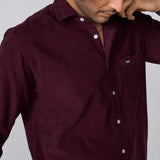 Maroon Oxford Cotton Shirt