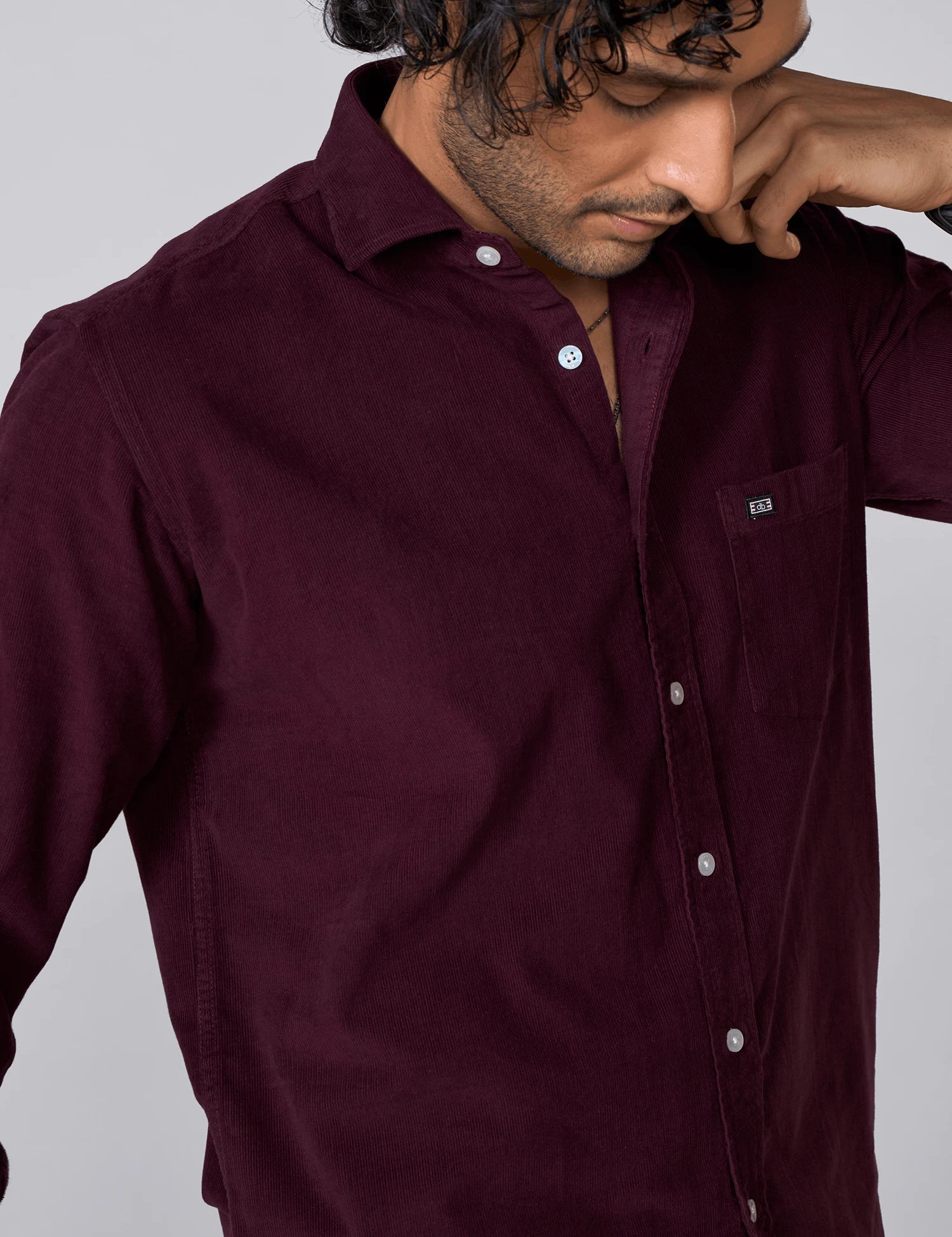Maroon Oxford Cotton Shirt