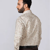 Cream Floral Print Linen Shirt