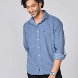 Dusty Blue Fine Corduroy Shirt