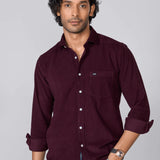 Maroon Oxford Cotton Shirt
