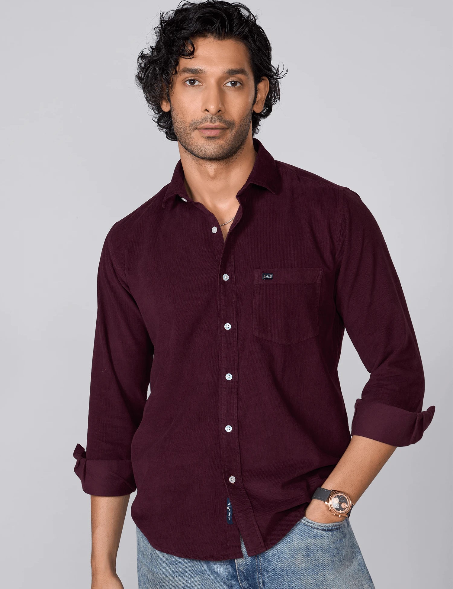 Maroon Oxford Cotton Shirt