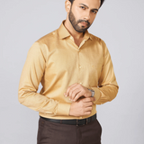 Mustard Giza Cotton Dobby Shirt