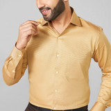 Mustard Giza Cotton Dobby Shirt