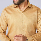 Mustard Giza Cotton Dobby Shirt