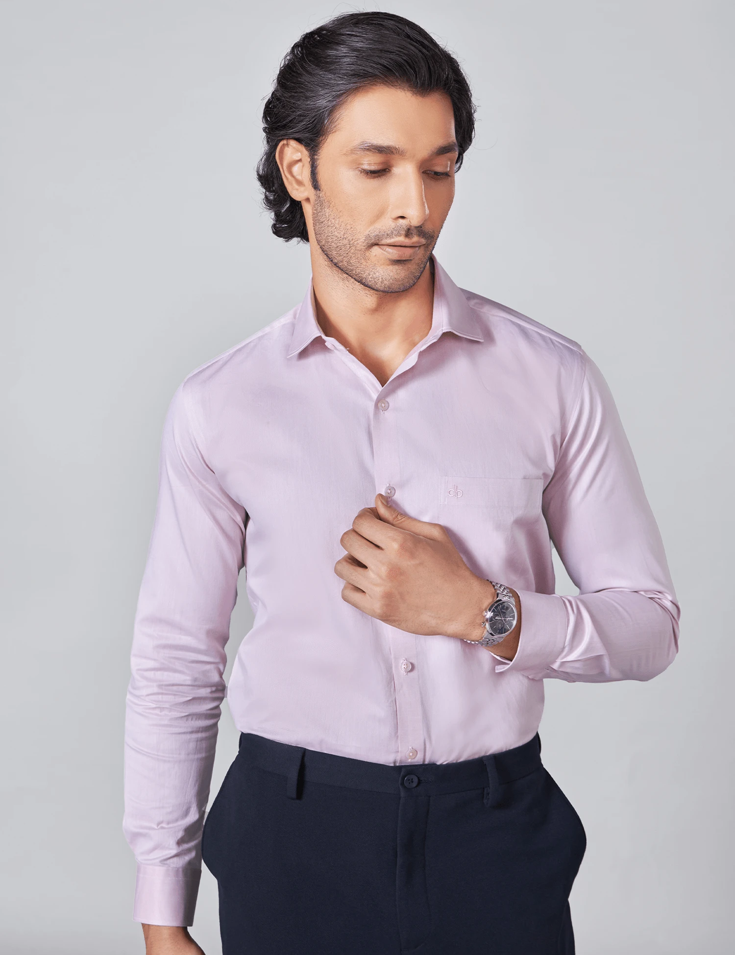 Light Pink Giza Cotton Twill Shirt