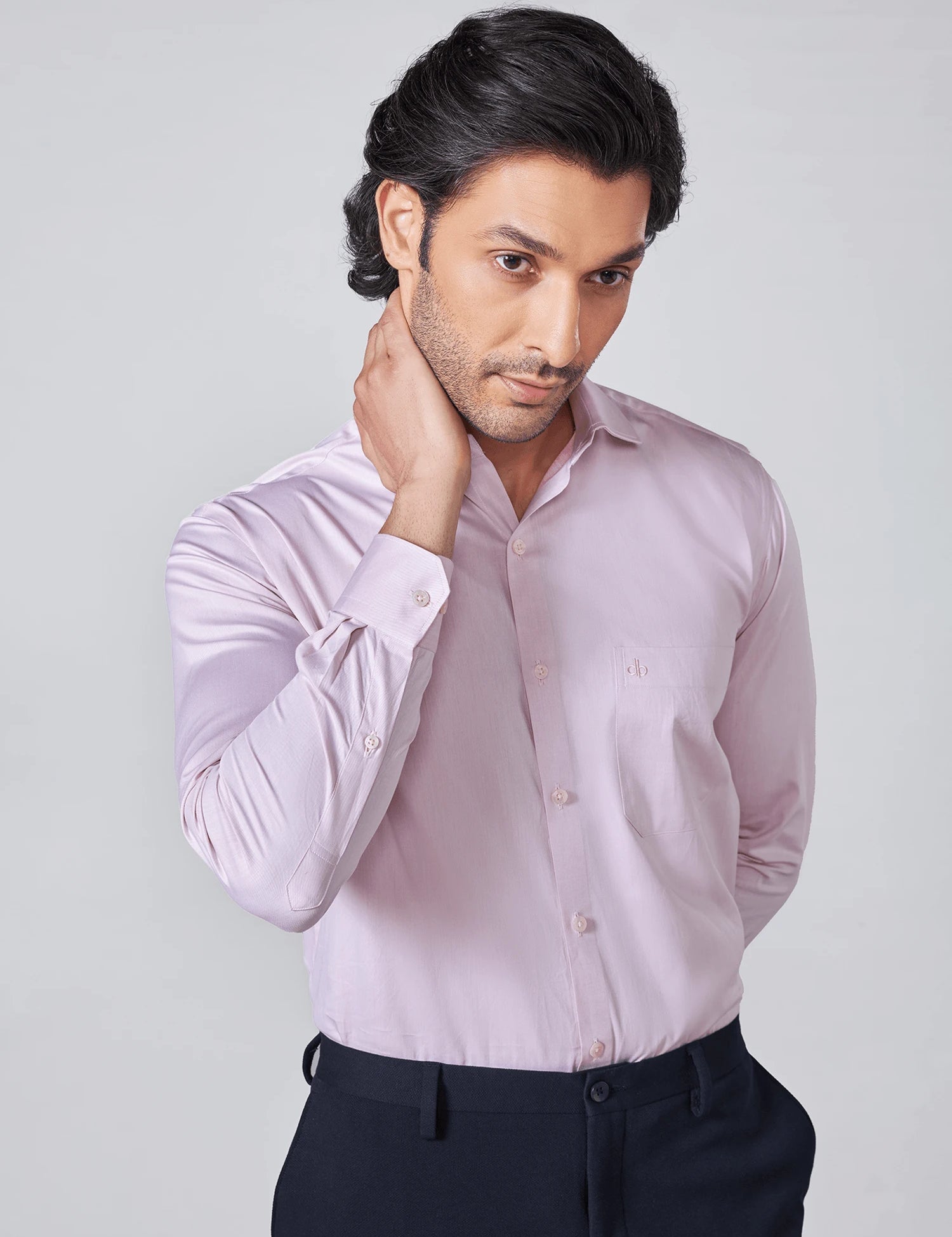 Light Pink Giza Cotton Twill Shirt