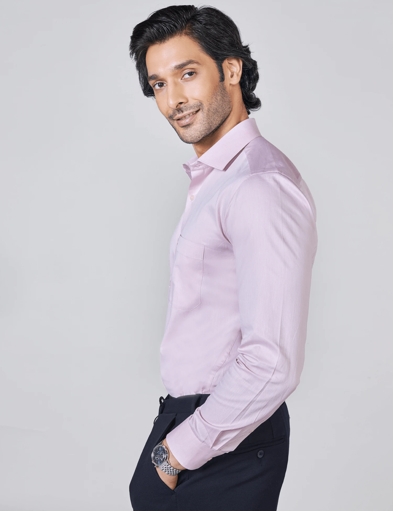 Light Pink Giza Cotton Twill Shirt