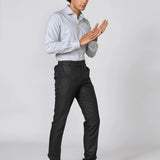 White & Blue Vertical Striped Jacquard Shirt