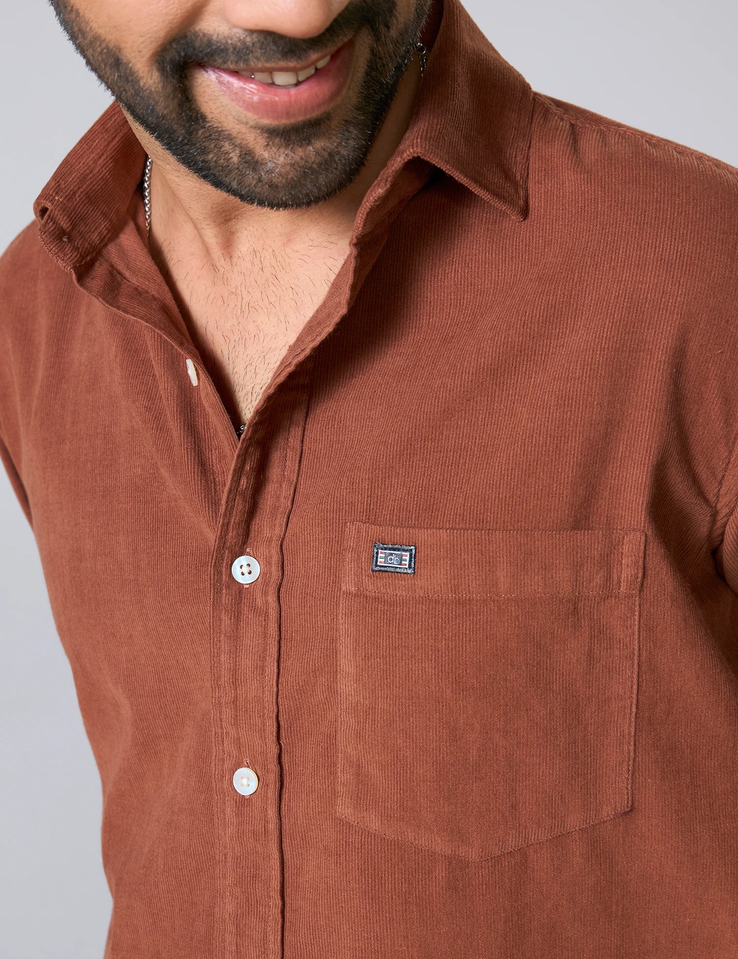 Brown Fine Corduroy Shirt