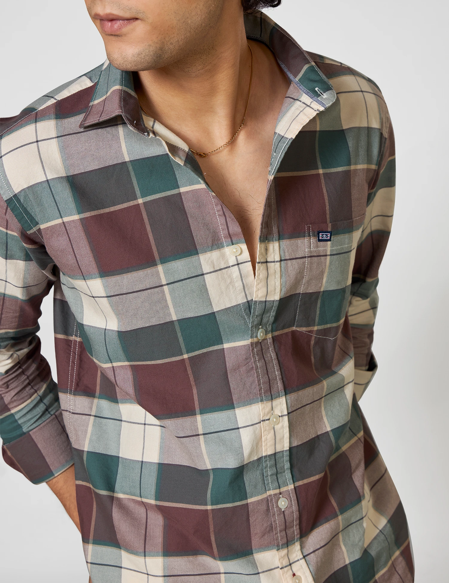 Multi-Colour Checked Oxford Cotton Shirt
