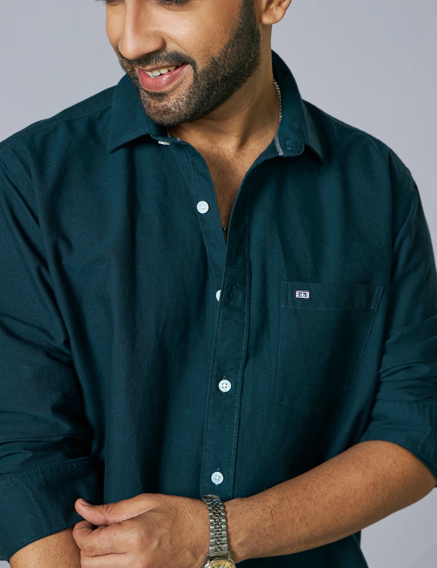 Deep Teal Oxford Cotton Shirt