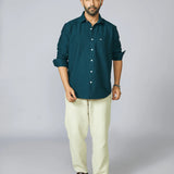 Deep Teal Oxford Cotton Shirt