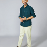 Deep Teal Oxford Cotton Shirt