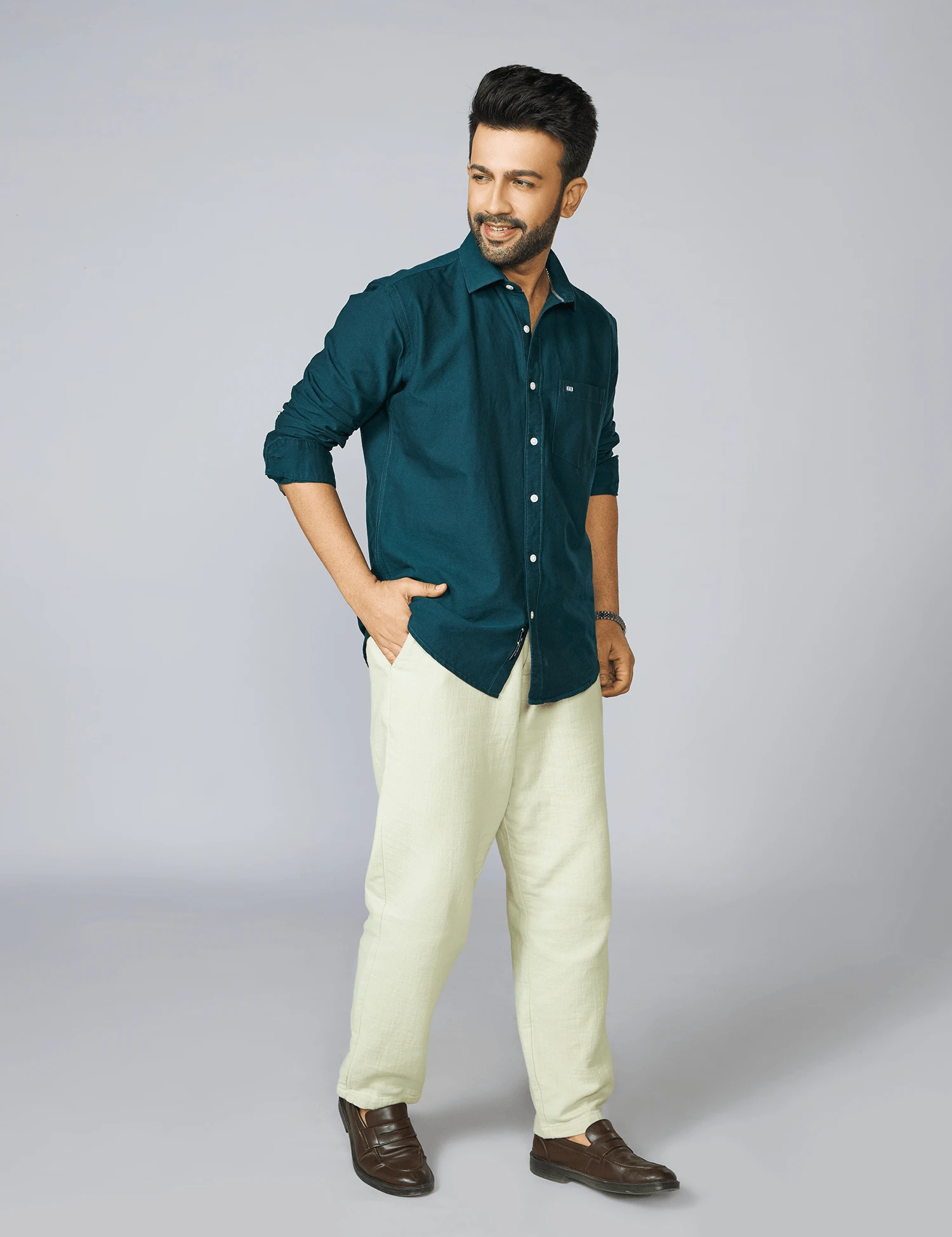 Deep Teal Oxford Cotton Shirt