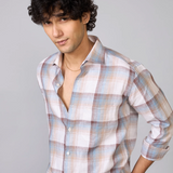 Multi-Colour Checked Pure Linen Shirt