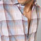 Multi-Colour Checked Pure Linen Shirt