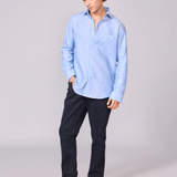 Sky Blue Solid Pure Linen Shirt