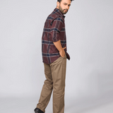 Dark Brown Checked Cotton Oxford Shirt