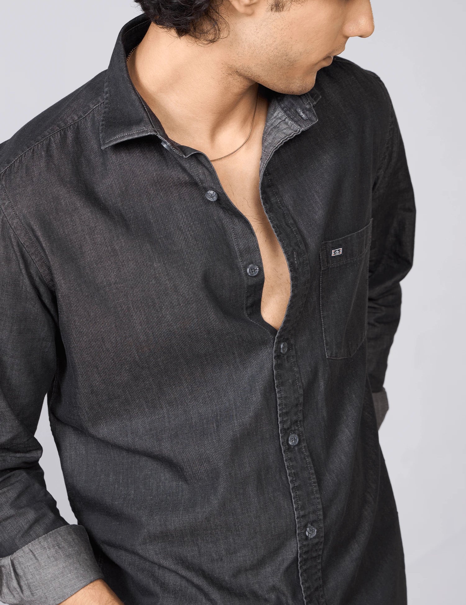Charcoal Cotton Denim Shirt