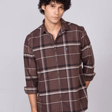 Brown Checked Oxford Cotton Shirt