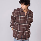 Brown Checked Oxford Cotton Shirt