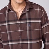 Brown Checked Oxford Cotton Shirt