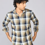 Multi-Colour Checked Indigo Cotton Shirt