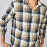 Multi-Colour Checked Indigo Cotton Shirt
