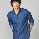 Blue Cotton Denim Shirt