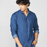 Blue Cotton Denim Shirt