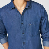 Blue Cotton Denim Shirt