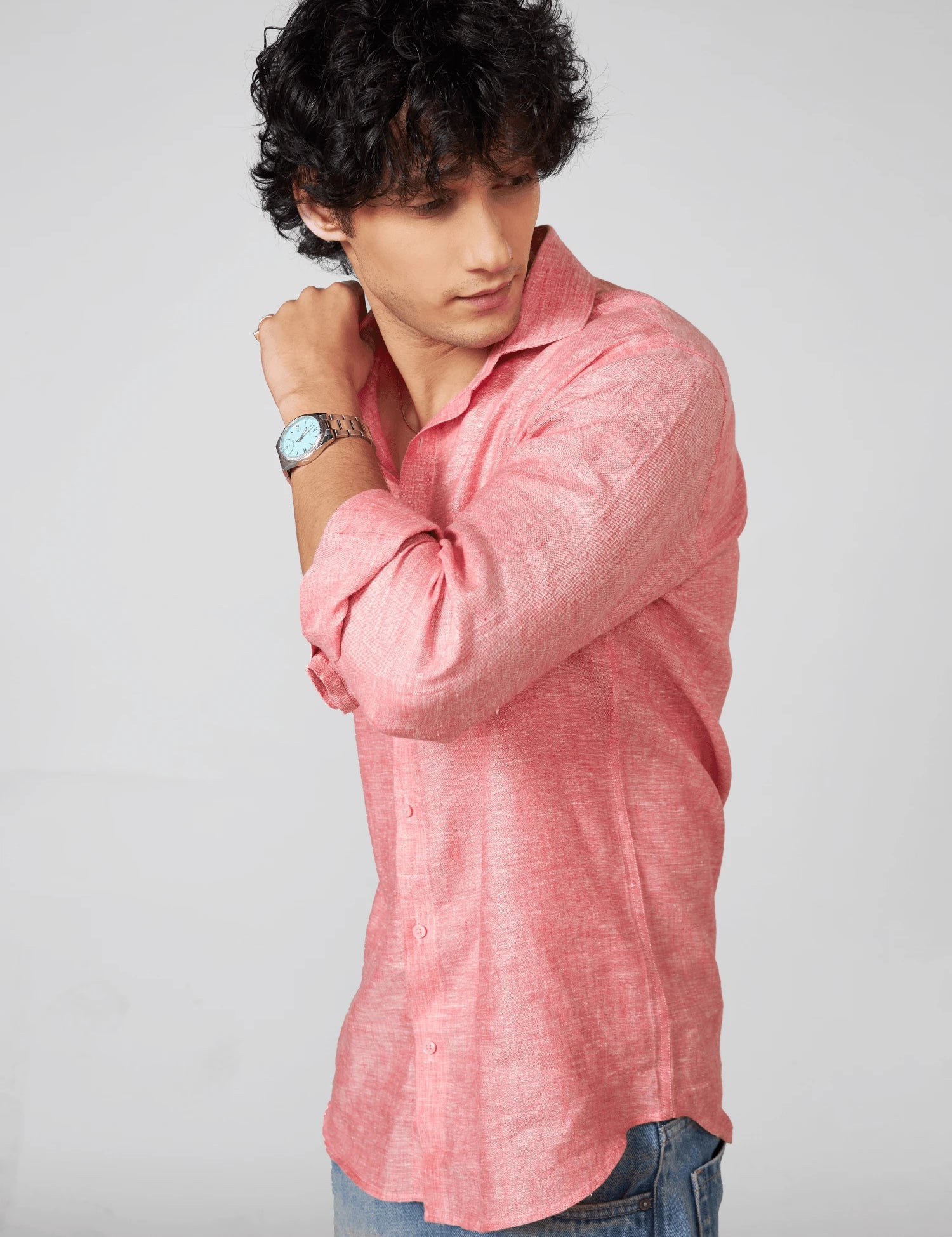 Coral Classic Linen Shirt