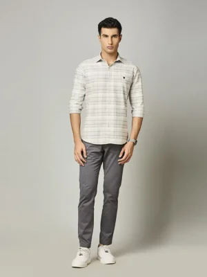 Ivory Windowpane Check Shirt