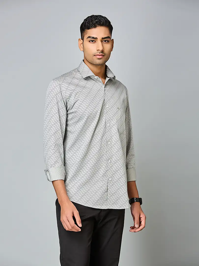 Silver Wave Textured Shirt - Image 4