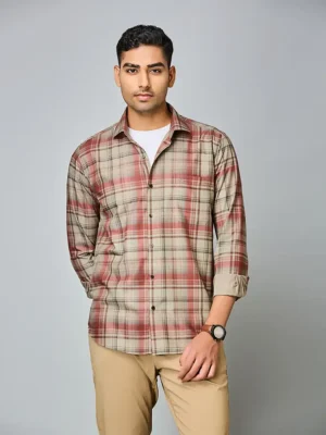 Coral Rust Flannel Shirt
