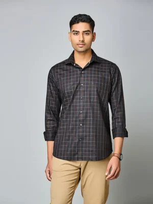 Bronze Grid Check Shirt