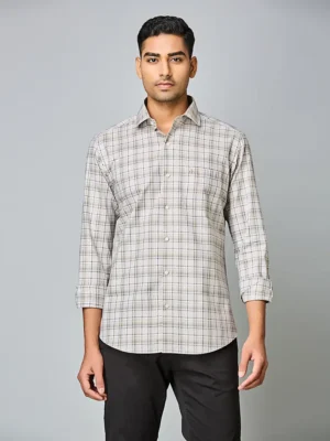 Sandstone Windowpane Check Shirt