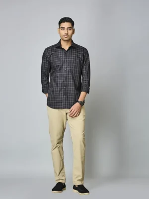 Charcoal Grid Pattern Shirt